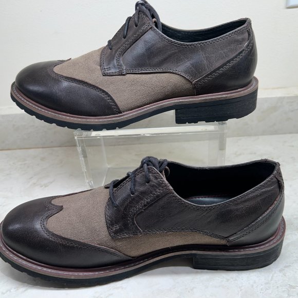 ROBERT WAYNE ATLAS Brown Wingtips Men's Size 10 1/2 Like New! - Picture 3 of 8